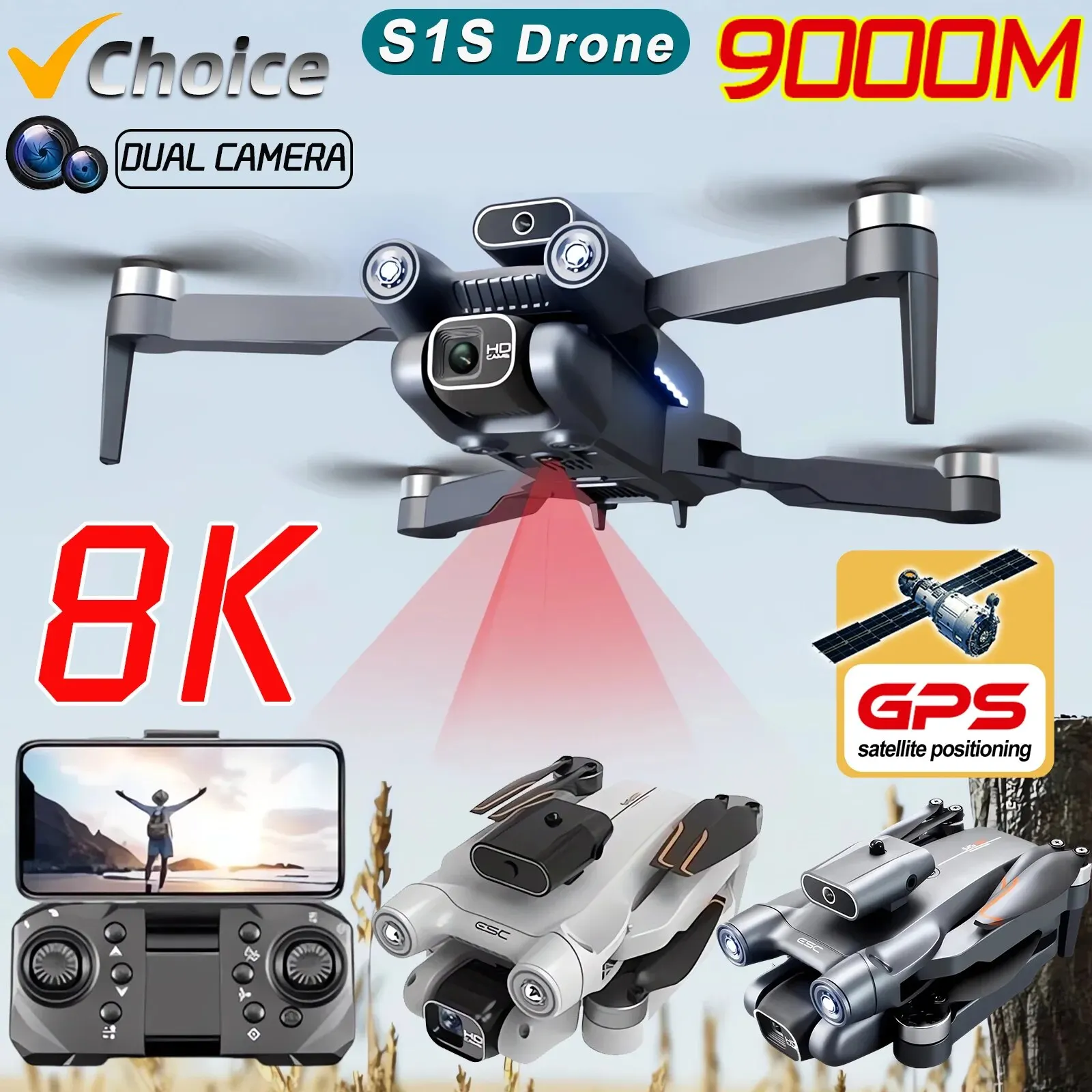 Neue s1s 5g gps drohnen kamera – Drone Rc Gps Bewertung und Preis
